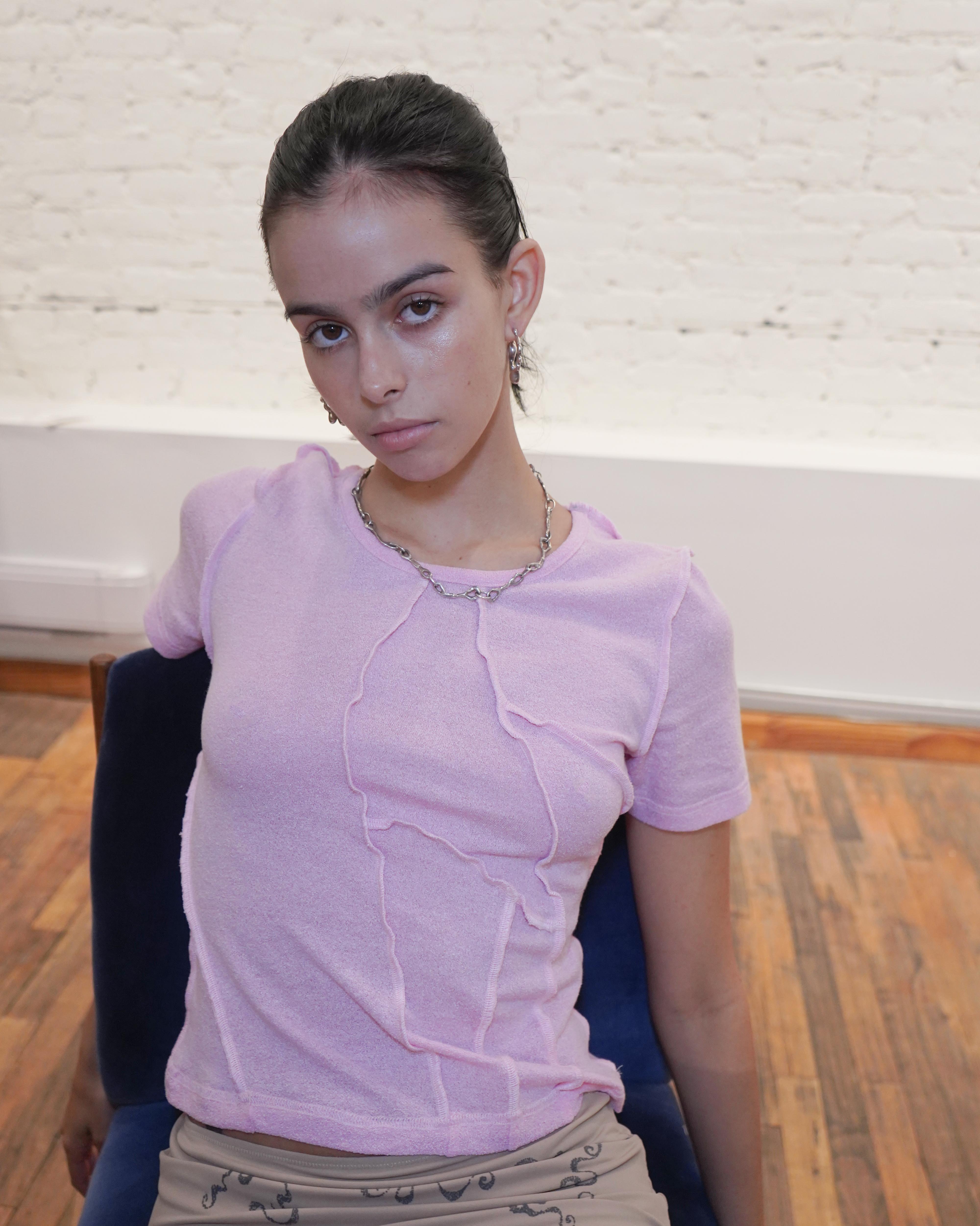 Out of Seam Tee Shirt in Baby Pink – Woodrose Deli