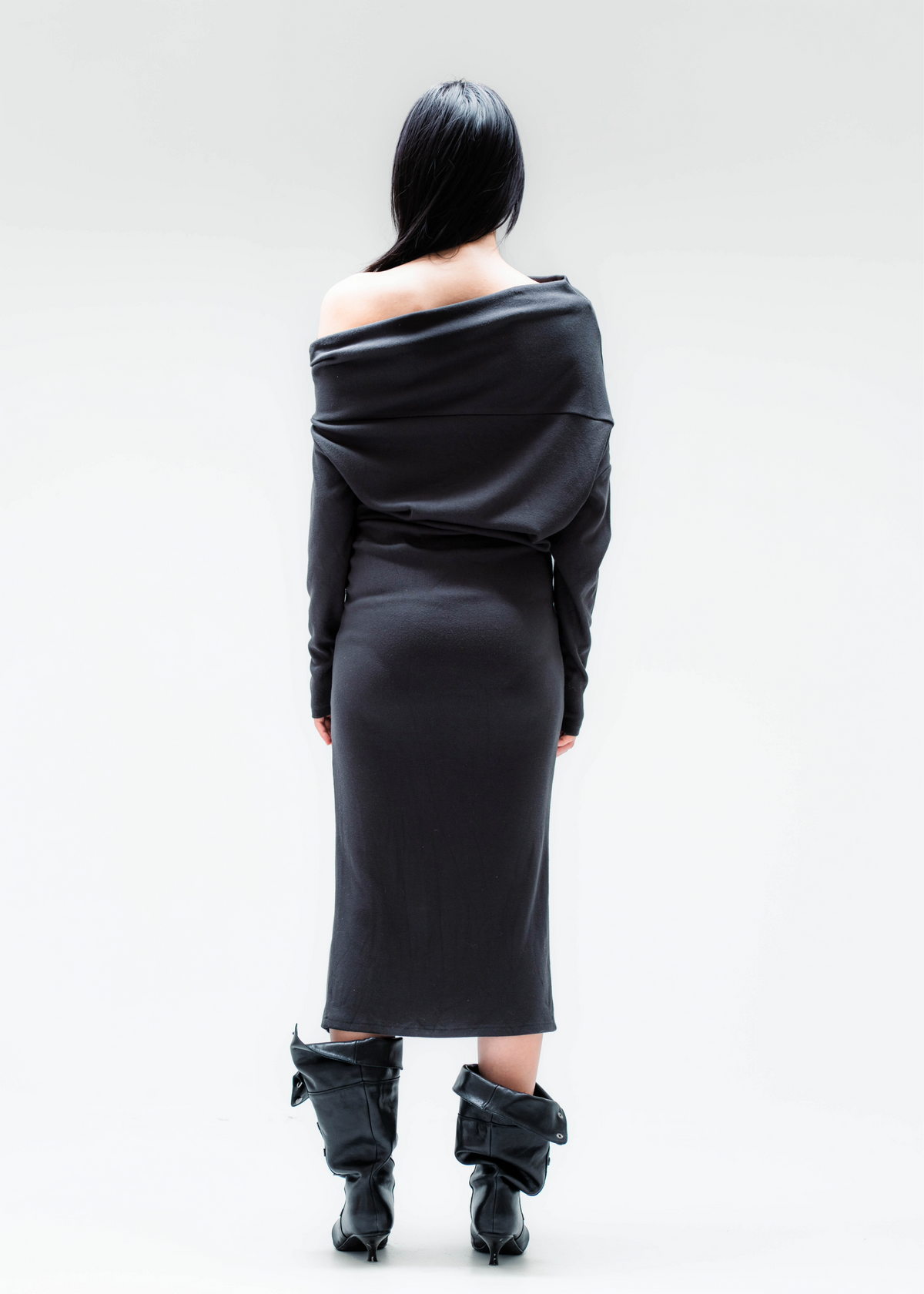 LES DRESS IN PAVER GREY
