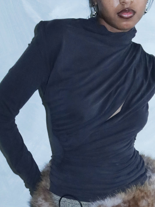 MOONLIGHT TOP IN WASHED BLACK