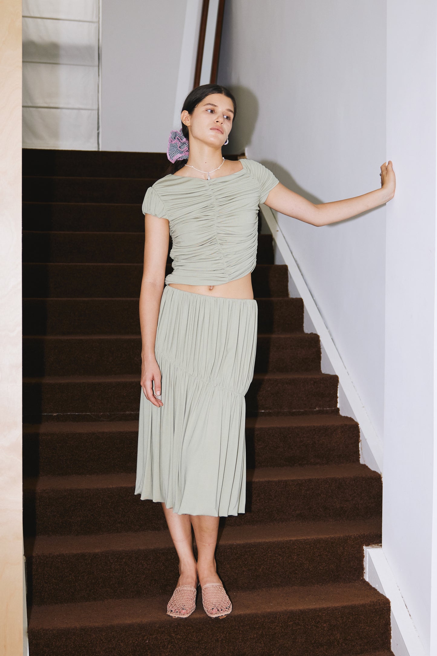 FLOWY RUCHED TOP