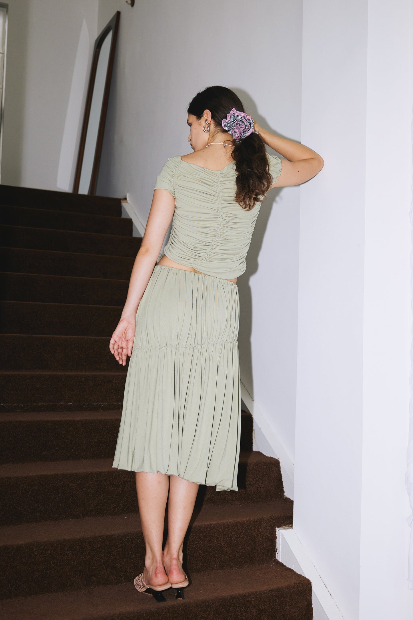 FLOWY RUCHED SKIRT