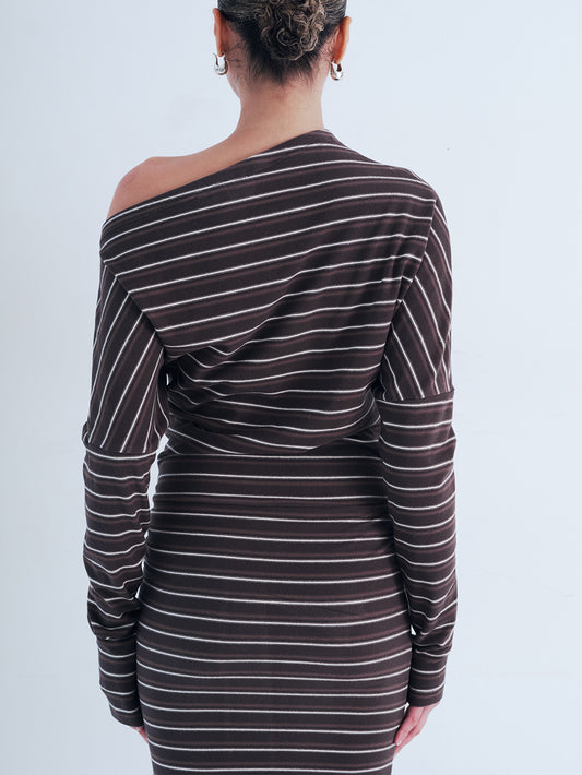ALEXIA LONG DRESS IN STRIPE