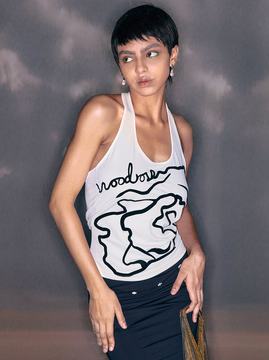WOODROSE HAULTER TOP
