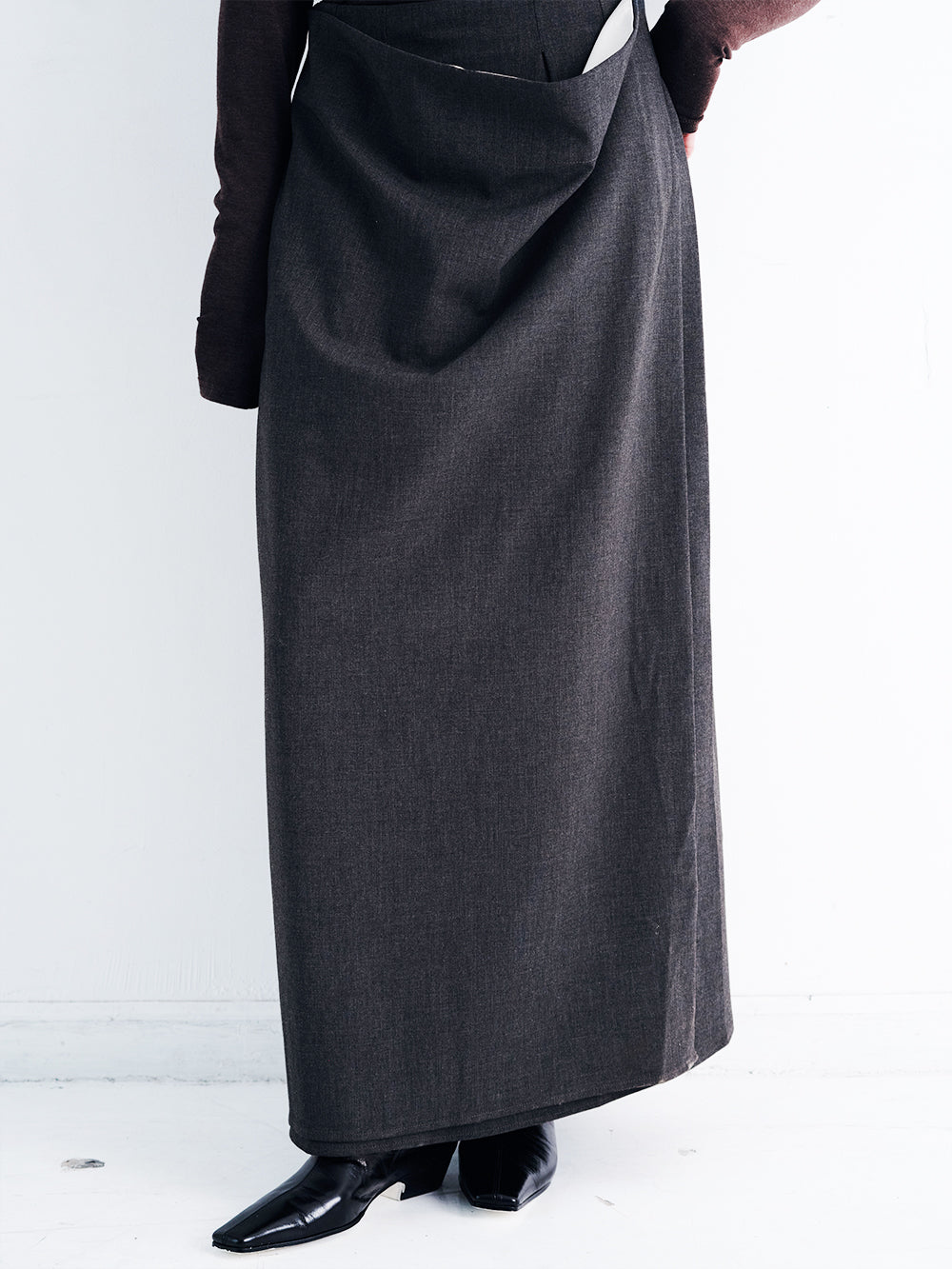WOOL BLEND MAXI SKIRT