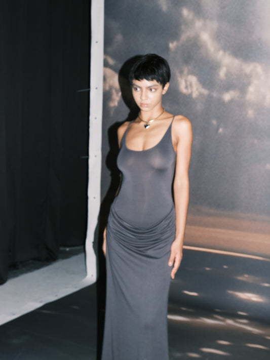 FULL MOON DRESS IN SLATE GREY