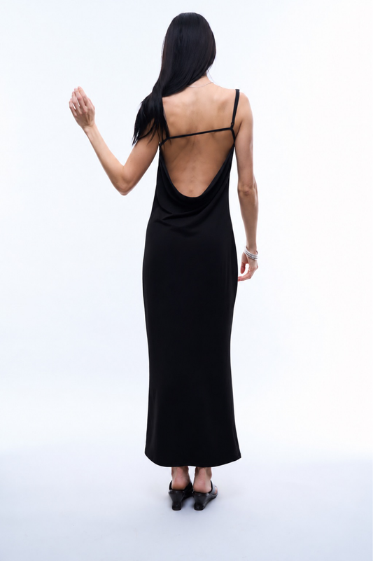 NIGHTLINE LONG DRESS IN BLACK